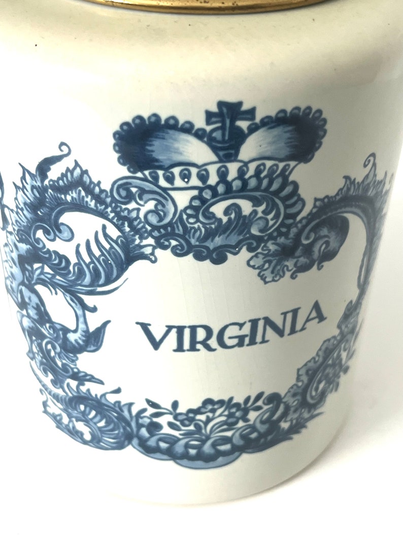 Holland Delft Virginia Tobacco JarBlue and White Ginger JarChinoiserie Ginger Jar image 2