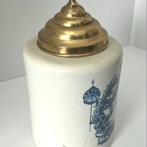 Holland Delft Virginia Tobacco JarBlue and White Ginger JarChinoiserie Ginger Jar image 4