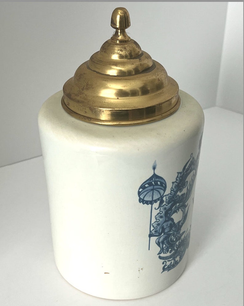 Holland Delft Virginia Tobacco JarBlue and White Ginger JarChinoiserie Ginger Jar image 4