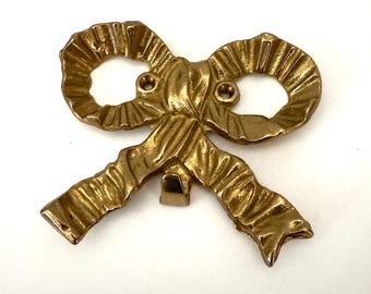 VTG Brass Bow Wall Hook--Brass Bow Wall Hook--Solid Brass Bow Hook