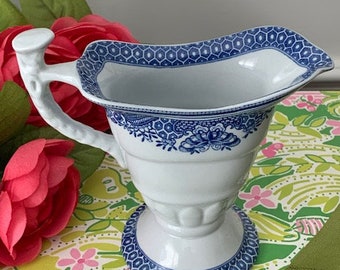 VTG Spode Copeland Creamer--English Blue and White Creamer--Copeland Blue Jamestone Creamer