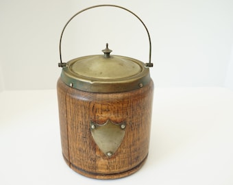 Vintage Wood Biscuit Barrel--1920's Collectible Biscuit Barrel