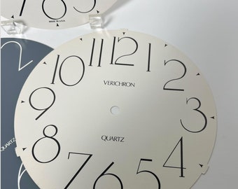 Set of 3 Paper Clock Faces--Verichron Clock Face--Vintage Clock Part