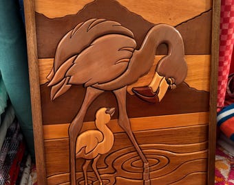 flamingo wall hanging