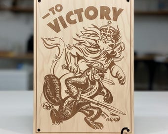 To Victory – Vintage WWII Poster Vector  SVG, dxf, ai, pdf, png, LightBurn, Engraving & Printing Design