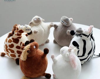 Chunky Animal Plushies – Round Stuffed Toy Collection