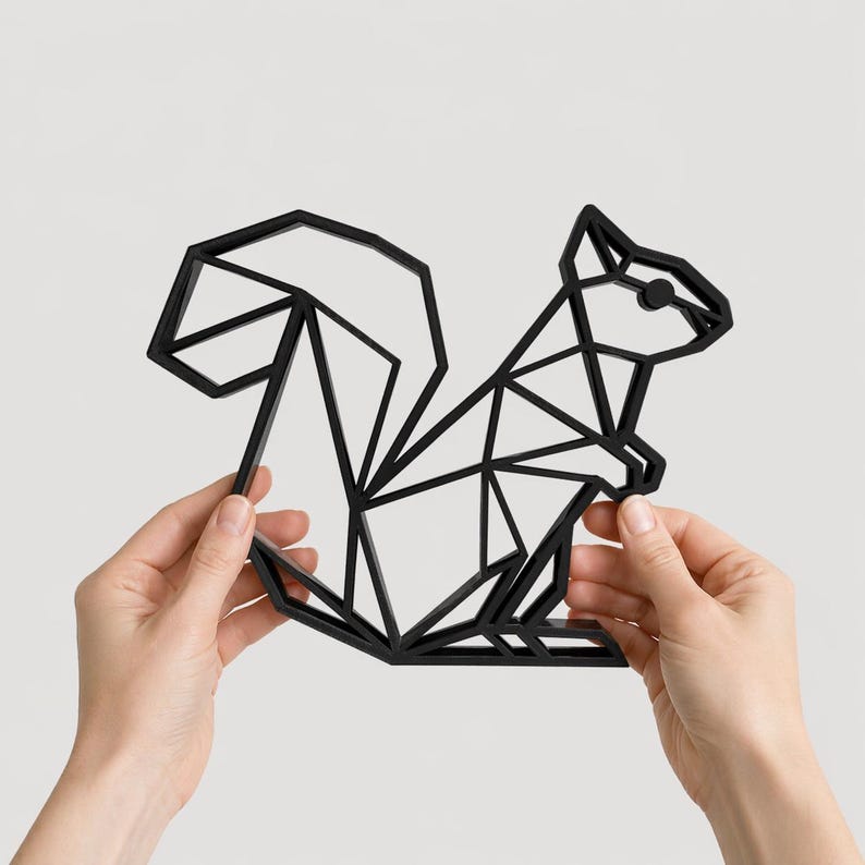 Geometric Squirrel Geometric Squirrel Figure 3D Printed | Polygonal Art | Minimalist ...