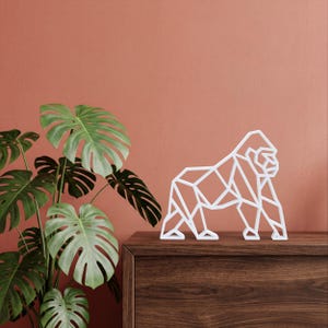 Geometric Gorilla Sculpture | Modern Minimalist Decor | Desk or Shelf Ornament | Symbol of Strength and Balance