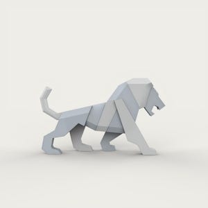 León 3D Magnético Tipo Puzzle | Figura Low Poly Moderna | Decoración Minimalista Escritorio | Impresión 3D PLA | Regalo Original