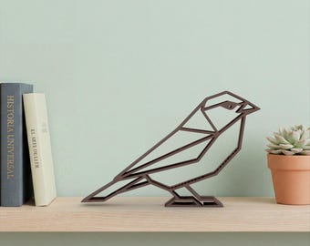 Geometric Sparrow Sculpture | Bird Low Poly Decor | Nature Inspired Home Decor | Modern Bird Figurine | Gift for Nature Lovers