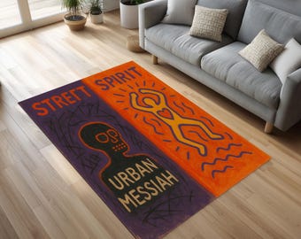 Graffiti Style Rug – Urban Messiah Abstract Pop Art Colorful Design