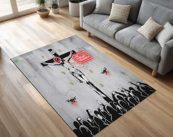 Trending Graffiti Jesus Teppich, Moderner Pop Art Teppich
