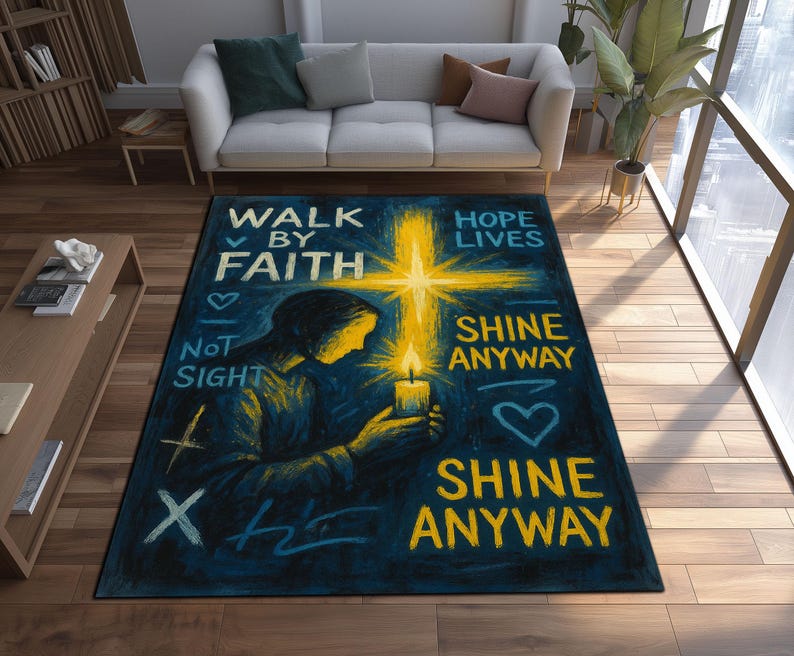 Spirit Walk Rug Collection Walk by Faith Rug – Inspirational Christian Cross Art - Etsy