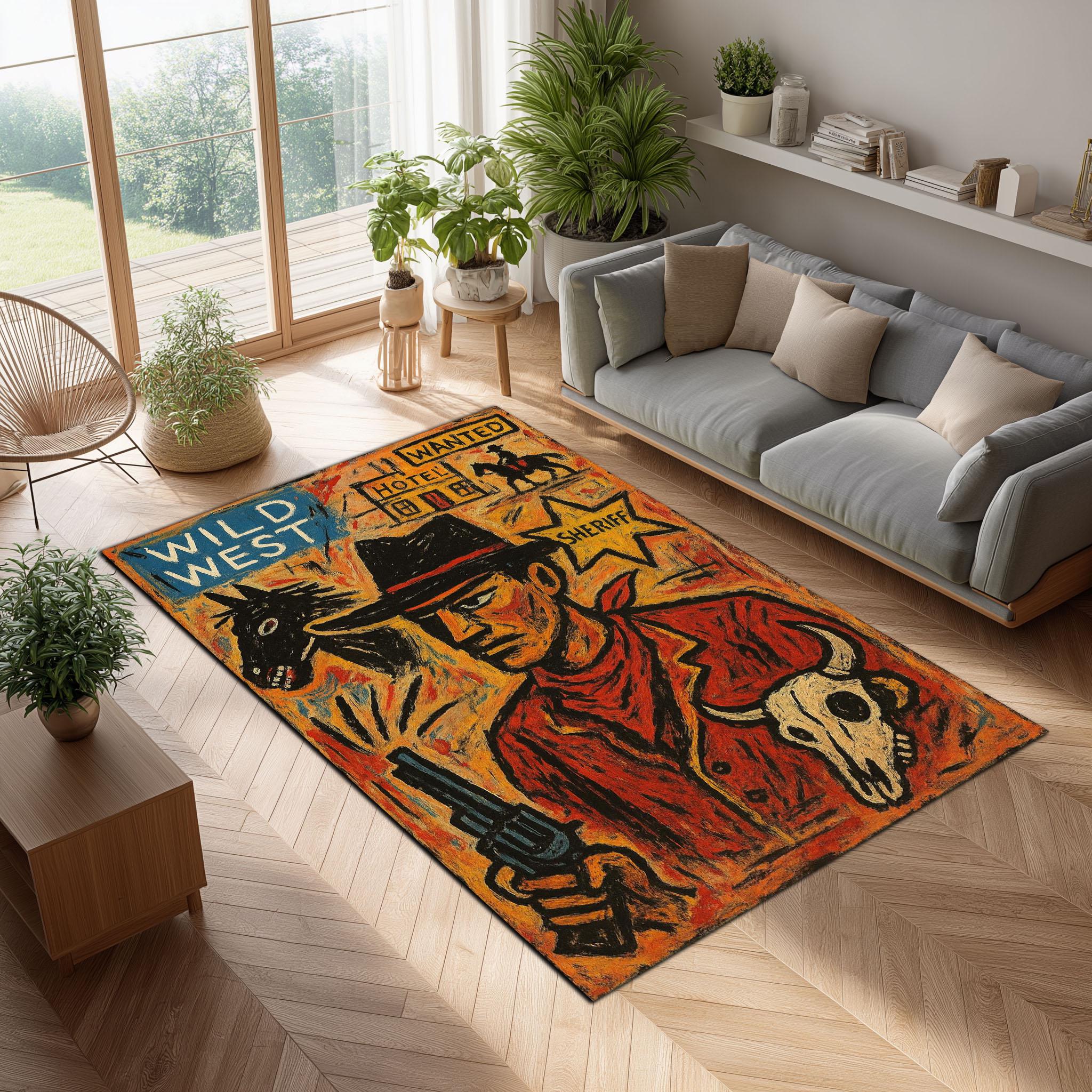 Vintage Wild West Rug: Retro Cowboy Saloon Decor - Etsy