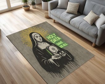 Maria Teppich - Digital Saint, Tech Religion Decor Teppich