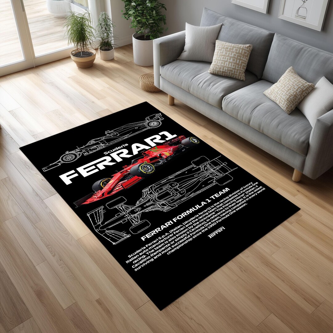 Formula 1 Racing Ferrari Rug: 3D Motorsport Supercar Decor - Etsy