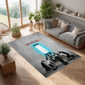 Graffiti Rug – Modern Street Art, Smartphone Worship Design