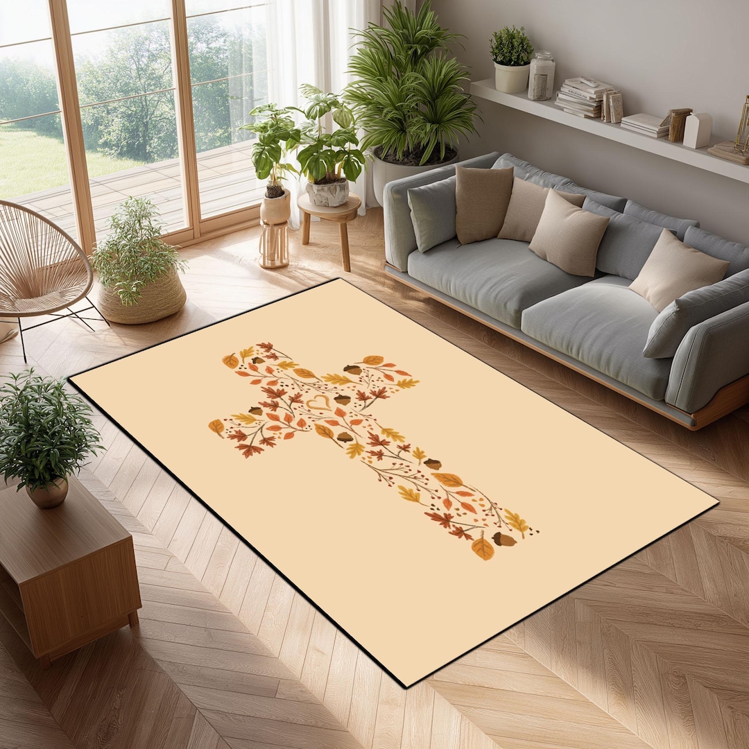 Christian Cross Area Rug: Religious Home Decor, Sacred Design - Etsy