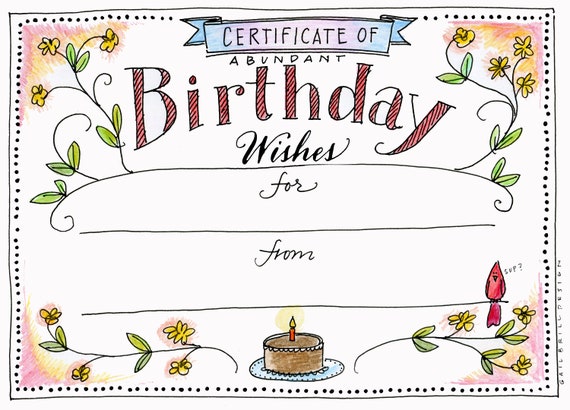 Happy Birthday Certificate Printable