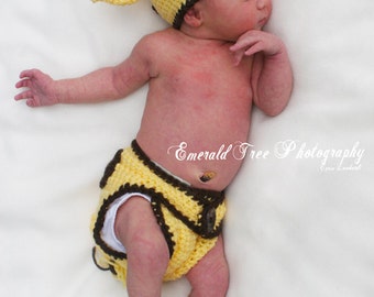 Baby Giraffe Hat and Diaper Cover Set Crochet Pattern - Instant Download