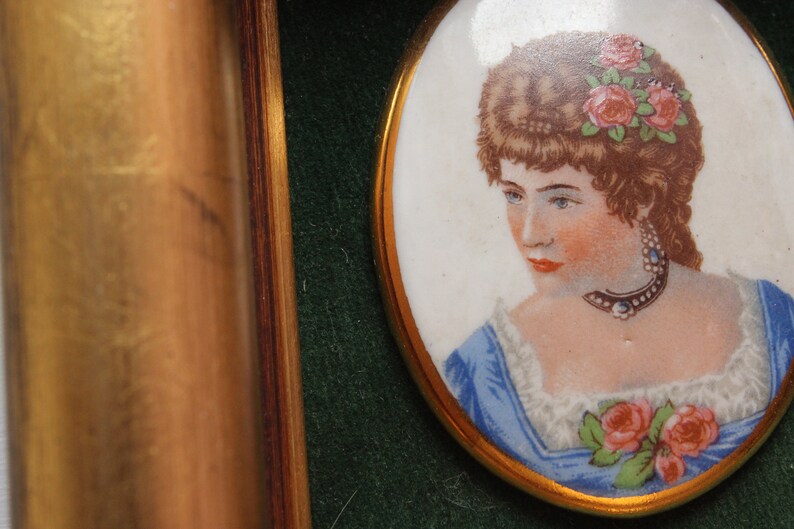 Vintage Sungott Art Studios Hand Enameled Portraits on Porcelain
