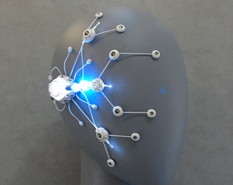 Molecule fibre optic head system in white