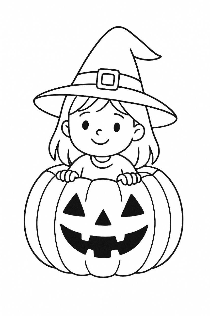 Halloween Coloring Pages - Printable PDF for Kids; Pumpkins,…