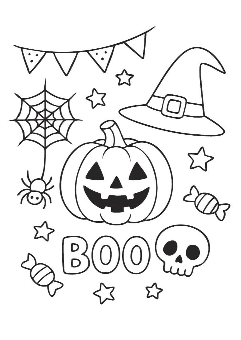 Halloween Coloring Pages – Printable PDF for Kids; Pumpkins, Witches ...