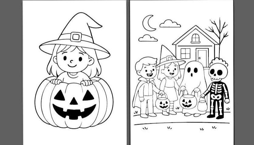 Halloween Coloring Pages – Printable PDF for Kids; Pumpkins, Witches ...