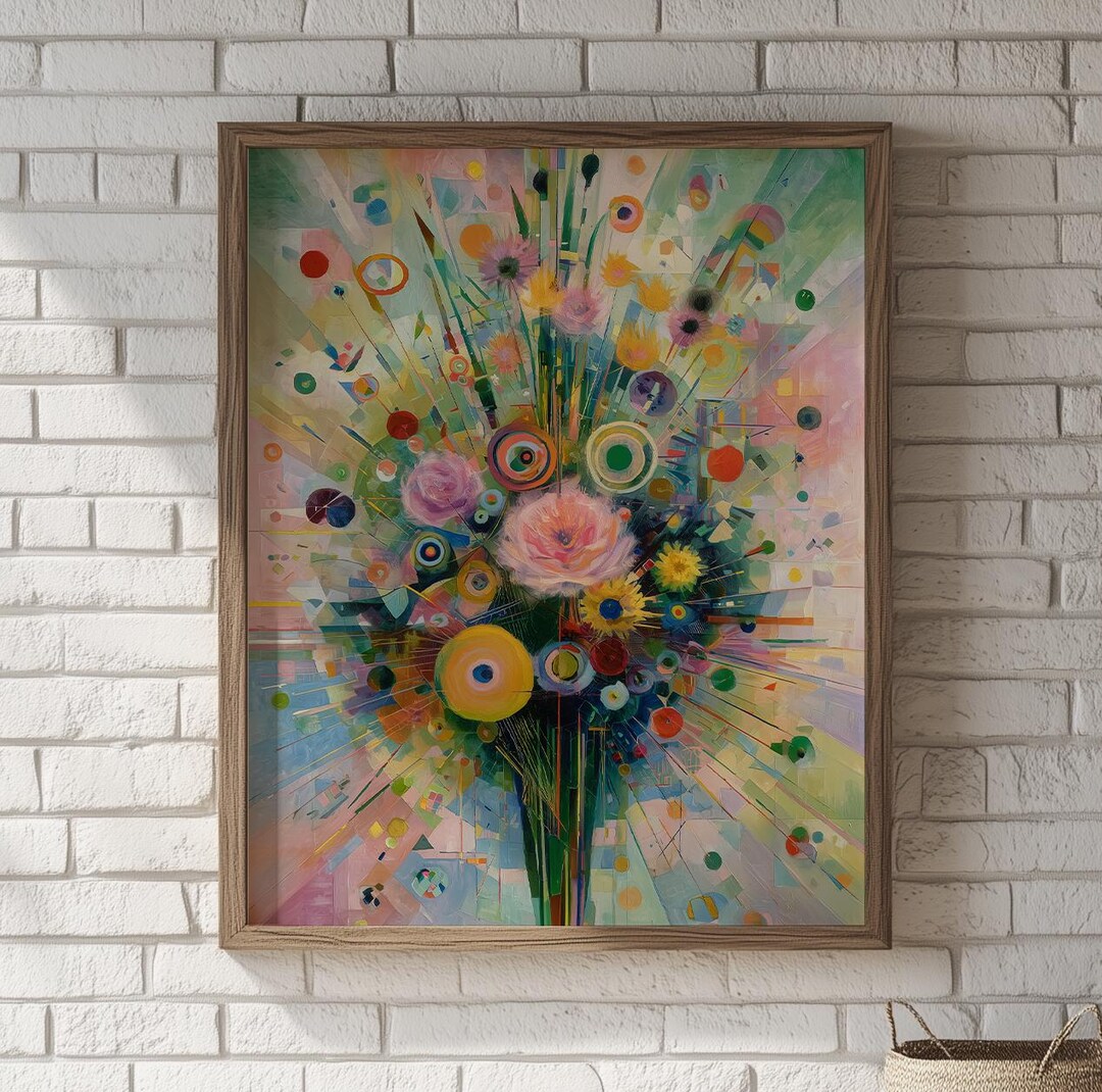 Vibrant Floral Abstract Printable Painting - Mid-century Modern Art ...