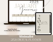 2026 Digital Planner, Weekly & Monthly, GoodNotes iPad (PDF)
