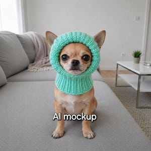 Dog Hat Knitting Pattern for Chihuahua | Dog Bonnet PDF | Ear Opening Hat Pattern | Small Dog Knit Pattern