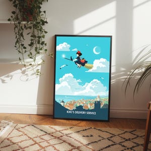 a poster of a man on skis flying through the air