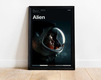 Alien Movie Poster: Retro Sci-Fi Film Print, Ripley Art