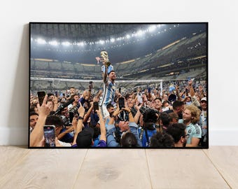 Messi World Cup Poster: Argentina Champions, Football Fan Gift