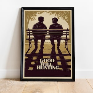 Good Will Hunting Poster, Matt Damon Print, Robin Williams Movie Art, 90s Film Poster, Minimalist Movie Decor, Framed Wall Art