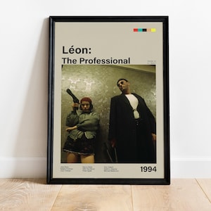 Leon The Professional Poster: 90s Movie Art, Minimalist Film Print