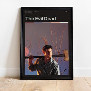 The Evil Dead Poster, Sam Raimi Horror Movie Wall Art, Cult Classic Print, 80s Horror Decor, Bruce Campbell Gift