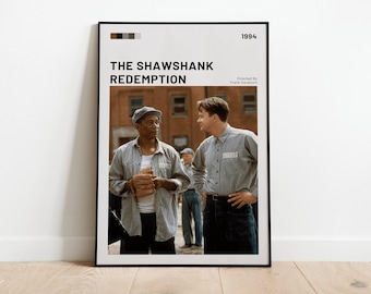 Plakat Skazani na Shawshank, Klasyczna sztuka dramatu więziennego, Wydruk filmu z lat 90., Plakat ścienny Tima Robbinsa i Morgana Freemana