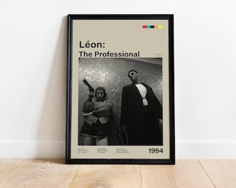 Leon The Professional Poster, Mathilda Movie Art, Minimalist Film Print, 90s Movie Poster, Retro Cinema Wall Decor, Framed Poster