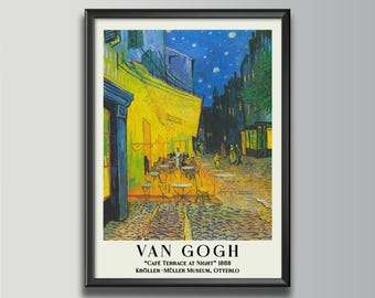 Van Gogh Cafe Terrace At Night Poster - 18x24" Laminated Art Print