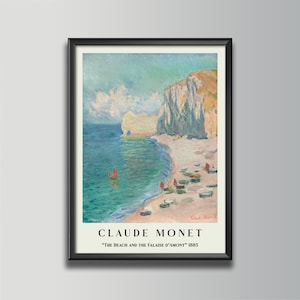 Monet Beach Print: Vintage Impressionist Seaside Painting