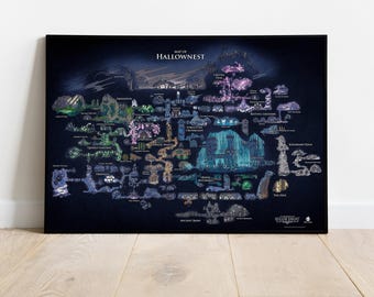 Hollow Knight Map Poster: Hallownest Game Art Print