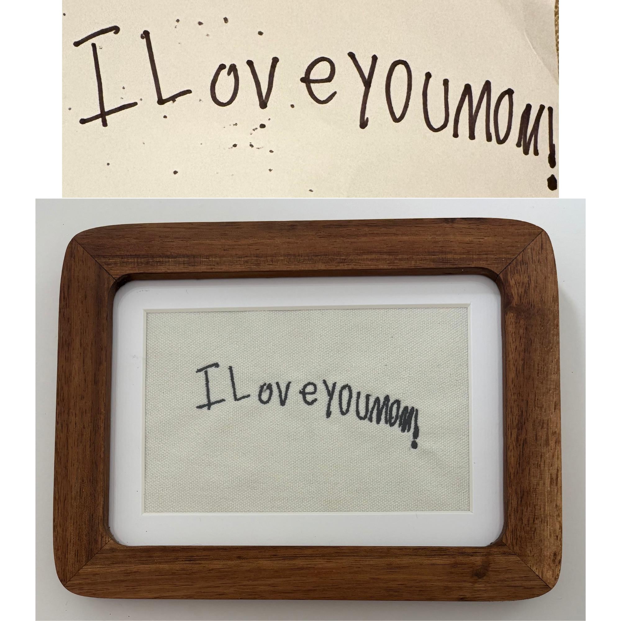 Custom Embroidered Handwritten Note | Personalized Canvas Keepsake ...