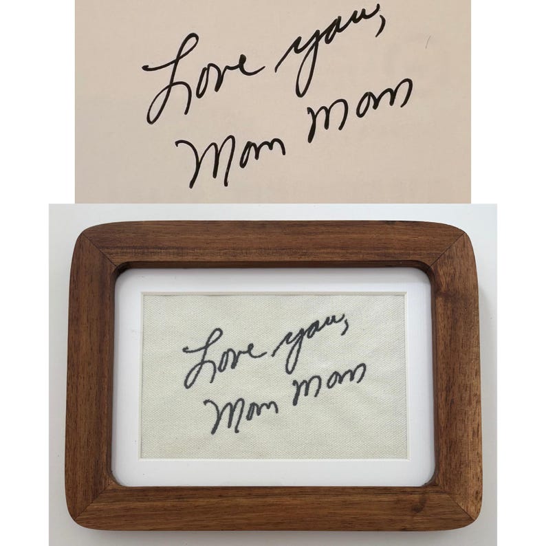 Custom Embroidered Handwritten Note | Personalized Canvas Keepsake ...