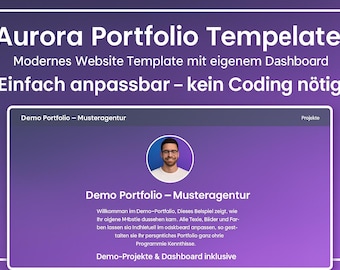 Aurora Portfolio Template – Modern HTML website template with admin dashboard | Easily create your own portfolio (no code required)