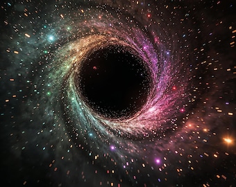 Cosmic Black Hole Canvas Art: Surreal Galaxy Vortex Print