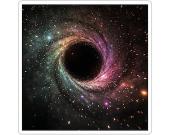 Cosmic Black Hole Sticker: Futuristic Space Art Decal