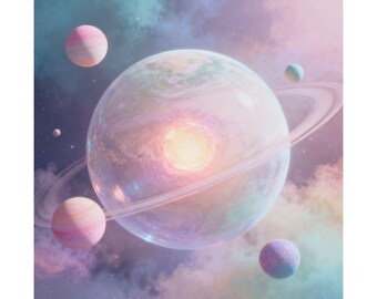 Pastel Core Planet Kosmische Wandkunst