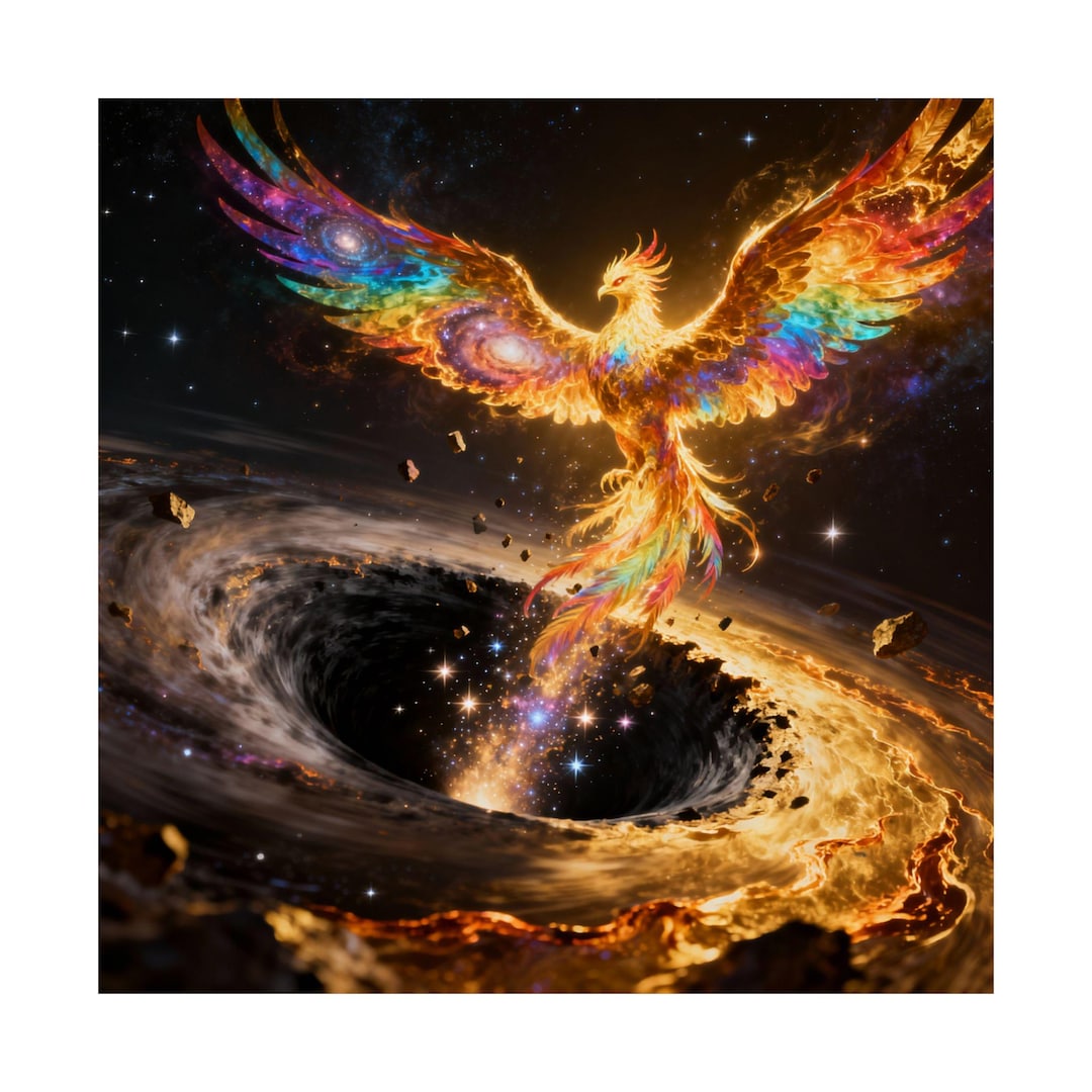 Phoenix Singularity - Cosmic Black Hole Art - Etsy